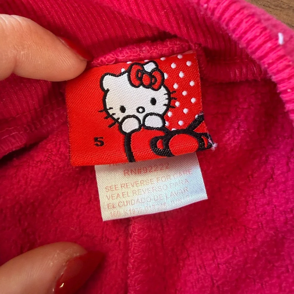 Sanrio Hello Kitty Girls‎ Hot Pink Fleece Sweatpants Joggers Y2K Size 5 RN92222